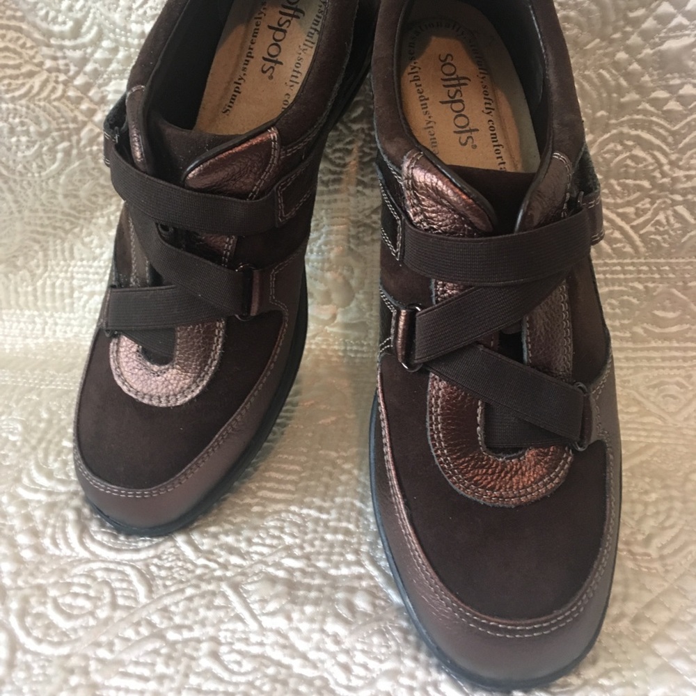 Softspots 7 Narrow metallic leather and suede